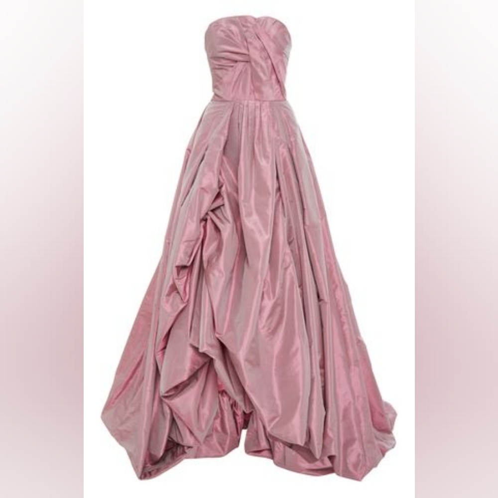 □$7,499 NEW OSCAR DE LA RENTA SILK STRAPLESS RUNWAY GOWN US 8 - Picture 5 of 16